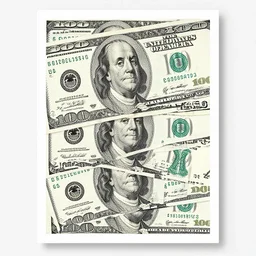 dollar bills overlapping, gritty typographical art poster by stefan sagmeister
