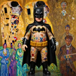 the world's richest man is an evil ventriloquist dummy, psychedelic, batman!, patterned skin, trending on artstation, photorealism, vibrant colors, digital art, in the style of harumi hironaka, gustav klimt, egon schiele, coby whitmore, david bates, monet, lisa frank, picasso, octane render, long shot!
