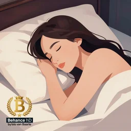 woman sleeping on her pillow, clean cel shaded vector art. shutterstock. behance hd by lois van baarle, artgerm, helen huang, by makoto shinkai and ilya kuvshinov, rossdraws, illustration
