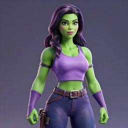 she hulk but actually made well, detailed cgi, blender model, 4 k