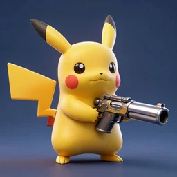 A fusion of pikachu and a gun, render, unreal, studio lighting, blender, trending on artstation, 8k, highly detailed