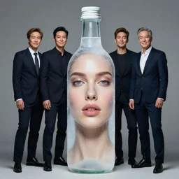 epic masterpiece full body portrait of the living truth, beautiful face and flawless skin in iced bottle , by Edgar Maxence and Ross Tran and Michael Whelan