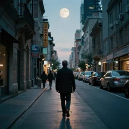 walking in the street of moon city