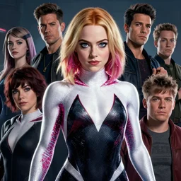 portrait of Emma Stone as Spider-Gwen venom, art by lois van baarle and loish and ross tran and rossdraws and sam yang and samdoesarts and artgerm, middle shot, digital art, highly detailed, intricate, sharp focus, Trending on Artstation HQ, deviantart, unreal engine 5, 4K UHD image