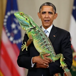 president obama as a lizard