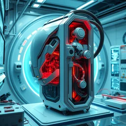 futuristic robotic neoclassical computer case cybernetic symbiosis thick bifurcated robotic cnc surgical hybrid mri 3 d printer machine making a biolab, sci - fi, highly detailed, vibrant colors, digital, artstation, concept art, keyshot, nasa, sharpen, sharp focus, illustration, art by greg rutkowski and artgerm and alphonse mucha,