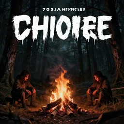 7 0 s horror book cover with campfire, horror, scary frightening