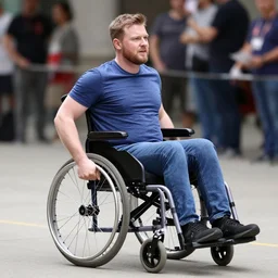 jack in a wheelchair, action photo