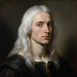 a young adult masculine man with thin face lines and white hair, grandiose portrait, epic, noble, elegant, ethereal, magalie villeneuve, greg rutkowski, jeremy mann and claude monet, intricate, deep focus, renaissance digital painting, 4 k