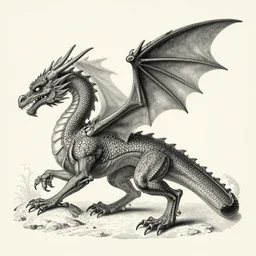 a anatomical diagram of a dragon in the style of a victorian science manual, highly detailed, 4k