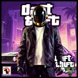 daft punk as GTA V cover art