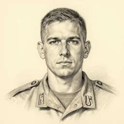 a pencil sketch portrait of joseph manzella, united states marine corps
