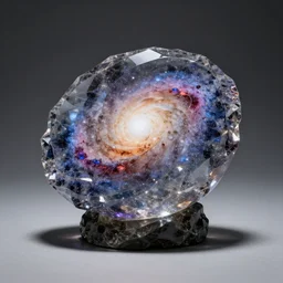crystal sculpture of a galaxy