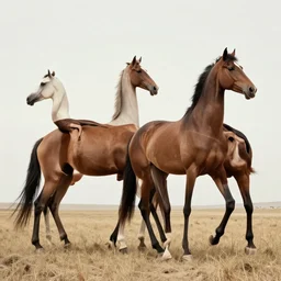 incredible strange absurd artwork of two - legged horses, horses that have only two legs, horses walking like humans in the style of tim walker fashion photography, horses with no front legs
