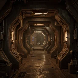 scifi portal to the underworld, ultra detailed, warm interior light, cinematic shot, photorealistic, octane render, high definition, fine details, sinister mood, 8 k, slight mcbess tones,