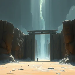 painting of the end is the beginning, gate, surreal, highly detailed, digital painting, artstation, game concept art, smooth, sharp focus, illustration, illustration by greg rutkowski, 8 k