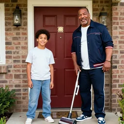 young mike tyson and young snoop dog as door to door vacuum cleaner salesmen