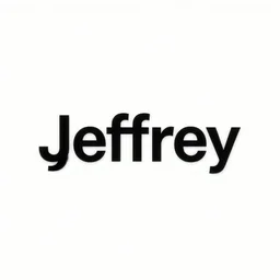 “Jeffrey” logo, by Victo Ngai, Kilian Eng and Jake Parker, simple white background