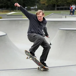 Stephen Hawking doing tricks at a skate park