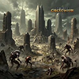 tiberium infested cities, command and conquer 3 wallpaper, science fiction art, scrin and mutants, irradiated wasteland city ruins