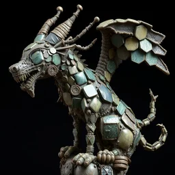sculpture of made of recycled materials, detailed,