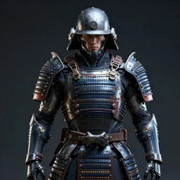 man in futuristic cyborg samurai armor, detailed, hyper realistic, under dramatic lighting