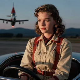 a color movie still from the modern film the rocketeer featuring young jennifer connelly in her role as jenny blake