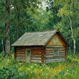 [ a log cabin in the forest ] [ van gogh ] [ ansel adams ]