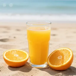 oranje juice in the sunny beach