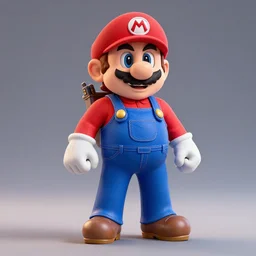 professional render of the witcher mario from new super mario bros!! studio lighting, very detailed, unreal engine, hight quality render!!!!, professional lighting, good composition, rule of thirds, winning award render, realistic, render the witcher mario, hot toys, full render shot