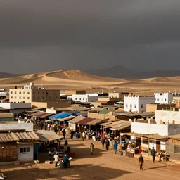 market in djibouti, photography, realistic, panorama