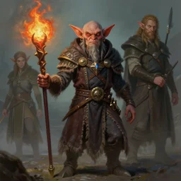 a detailed portrait of a goblin pyromancer, by justin gerard and jesper ejsing, digital art, realistic painting, dnd, character design, trending on artstation