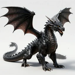 western black dragon, realistic, highly detailed, concept art, full body