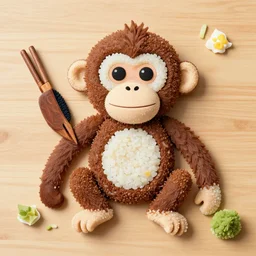 a monkey made of sushi