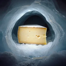 cheese inside an ice cavern, 33mm photograph