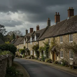 beautiful matte painting of old england village by weta workshop 8 k, cinematic dramatic atmosphere, dramatic lighting