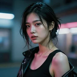 the cyberpunk girl portrait, 4k, 35mm, H 1000
