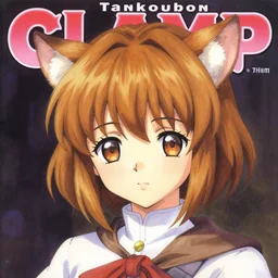 Pixiv oil painting of a short alchemist girl with a cute detailed face and animal ears, Tankoubon title cover illustration by CLAMP