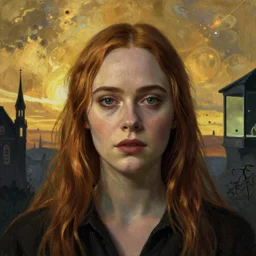 Elle Fanning in the painted world of The Matrix, head and shoulders masterpiece, apocalypse, golden hour, cosmic horror, artstation, in the style of Andrew Wyeth and Edward Hopper and Bosch, extremely detailed