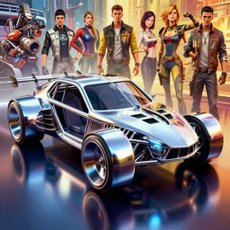 rollcage vehicule concept design mad max cars super engine rocket tank league global illumination ray tracing hdr chromed reflexion, gta 5 comics official fanart behance hd artstation by jesper ejsing, by rhads, makoto shinkai and lois van baarle, ilya kuvshinov, ossdraws, that looks like it is from borderlands and by feng zhu and loish and laurie greasley, victo ngai, andreas rocha, john harris fast and furious