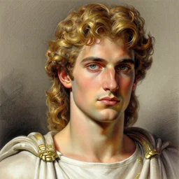 portrait, stunningly handsome god Apollo, super fine digital airbrush and pastels, extremely high detail, digital pen and digital ink, intricate illustration, by Dorian Cleavanger, Jim Burns, Frank Frazetta, Wendy Froud, artstation, WLOP, deviantart, Pixiv