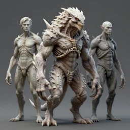 a pale skin fauna monster by neville page, ken barthelmey, carlos huante and doug chiang, sharp focus, trending on artstation, hyper realism, octane render, 8 k, hyper detailed, ultra detailed, highly detailed, zbrush, concept art, creature design
