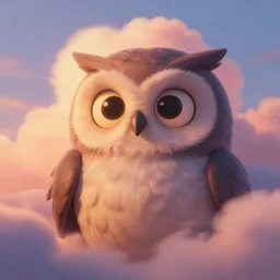experimental owl - inspired character design. dreamland wonderland haughty stubborn friendly moody austere princess character portrait. close - up key visual. turbulent wind, eyes, character portrait, close - up, pleasing palette, undulating nebulous sunset clouds adorable, idyllic cumulonimbus matte painting from fantasia pastel from fantasia ( 1 9 4 1 )