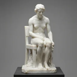 a sculpture of a person sitting on top of a chair, a marble sculpture by nicola samori, behance, neo - expressionism, marble sculpture, apocalypse art, made of mist 1 2 3 4 9. 8