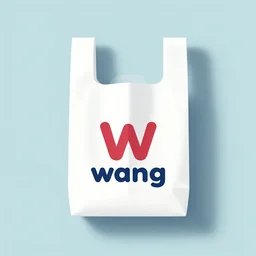 minimalist logotype design for disposable plastic bag company called wang that represents high quality and efficiency, 3 d vector, fresh cool colors, trending on behance