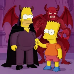 dantes inferno with bart simpson and demons