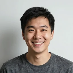 a face of happy person because he in beta server