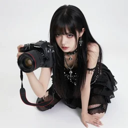 a 1 9 9 0's goth girl, dslr, real photo, real camera, 8 k