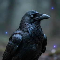 A portrait of a zombie crow, undead bird, UHD, Tyler Jacobson, fantasy, DnD, magical particles, magical, digital art