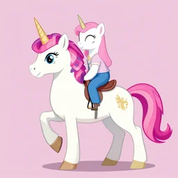a unicorn riding another unicorn on top of a unicorn, it is all unicorn down all the way, trending on artstation